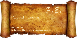 Pitrik Endre névjegykártya