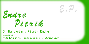 endre pitrik business card